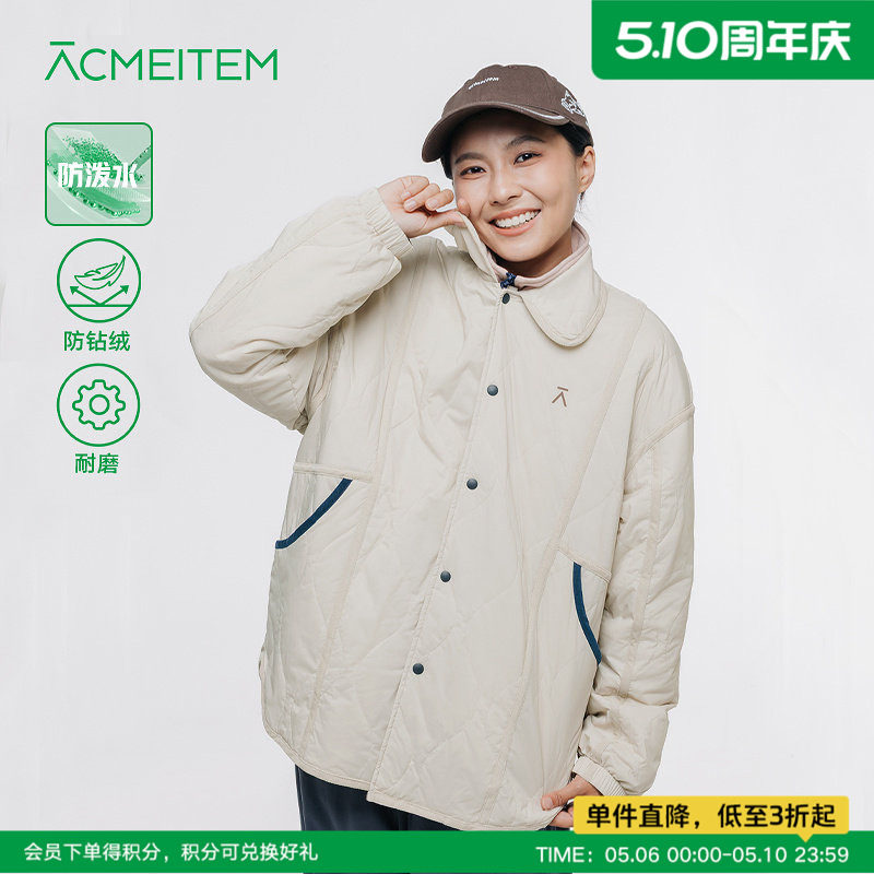 ACMEITEM爱棵米 户外秋冬耐磨防泼水夹棉衬衫休闲宽松翻领外套女