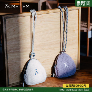 ACMEITEM爱棵米 秋冬颗粒绒三角包小巧挂脖耳机收纳包