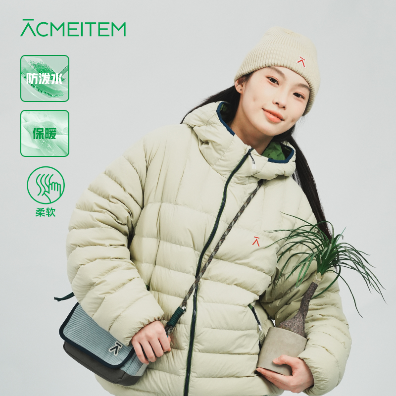 ACMEITEM爱棵米 户外情侣防泼水连帽羽绒服宽松羽绒衣男女
