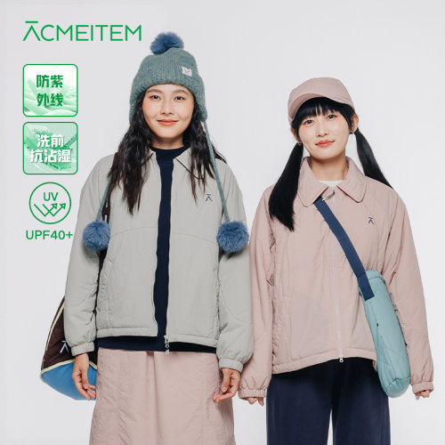 ACMEITEM爱棵米 户外秋冬亲子防晒夹棉翻领外套休闲宽松棉服女士