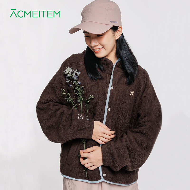 ACMEITEM爱棵米 秋冬亲子保暖摇粒绒连帽外套休闲宽松开衫女