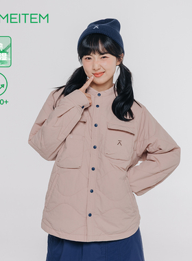 ACMEITEM爱棵米 户外亲子立领夹棉衬衫防泼水葫芦格加棉内胆开衫