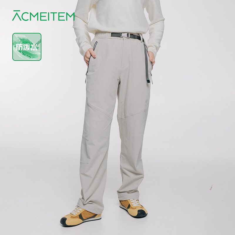 ACMEITEM爱棵米 户外运动防泼水四面弹直筒长裤休闲合体裤子男女