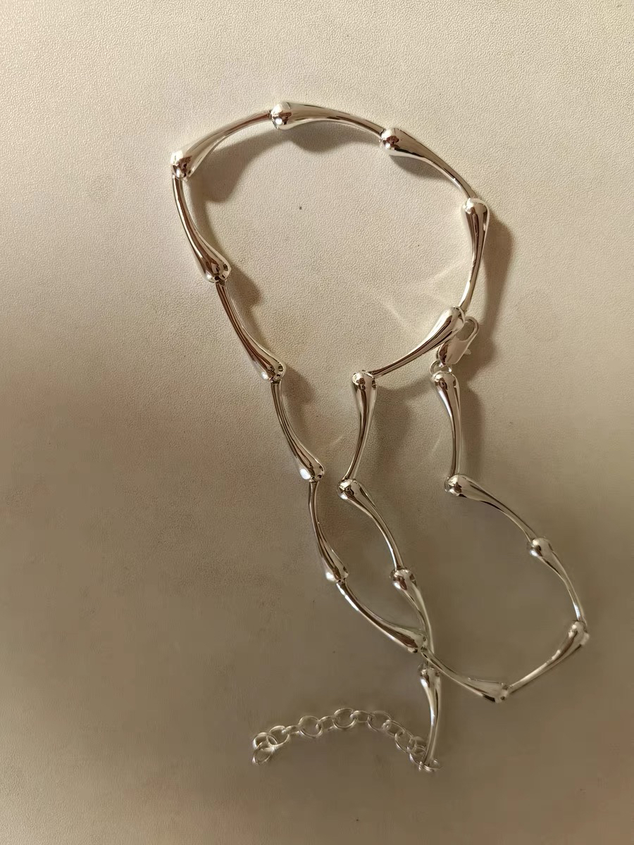 法式竹节项链叠戴轻奢复古高级感