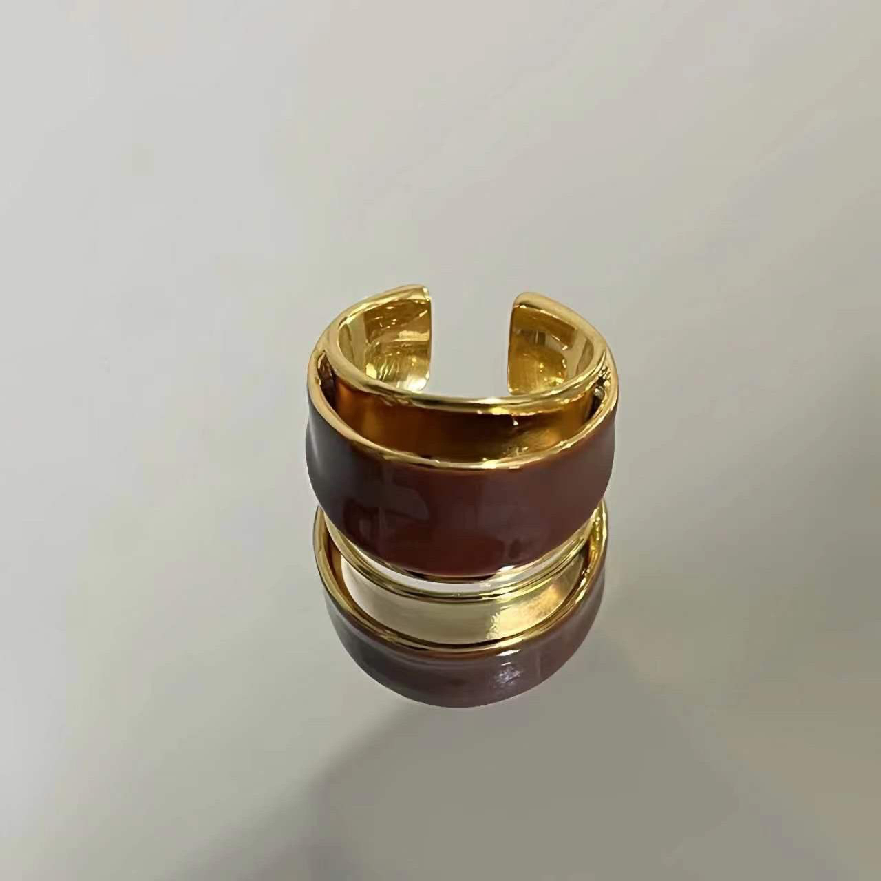 珐琅戒指开口美拉德轻奢手工饰品