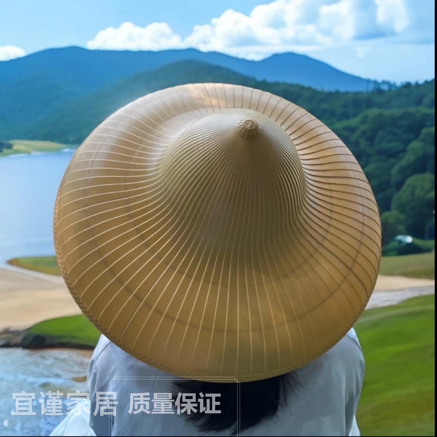 塑料斗笠帽子防雨遮阳帽户外专用成人防水大帽檐宽檐防紫外线