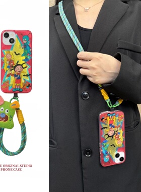 恬妤 卡通动漫小魔女适用于华为pura70rpo+手机壳mate60pro公仔挂件pura70斜挎mate60pro+手提m60趣味p70pro