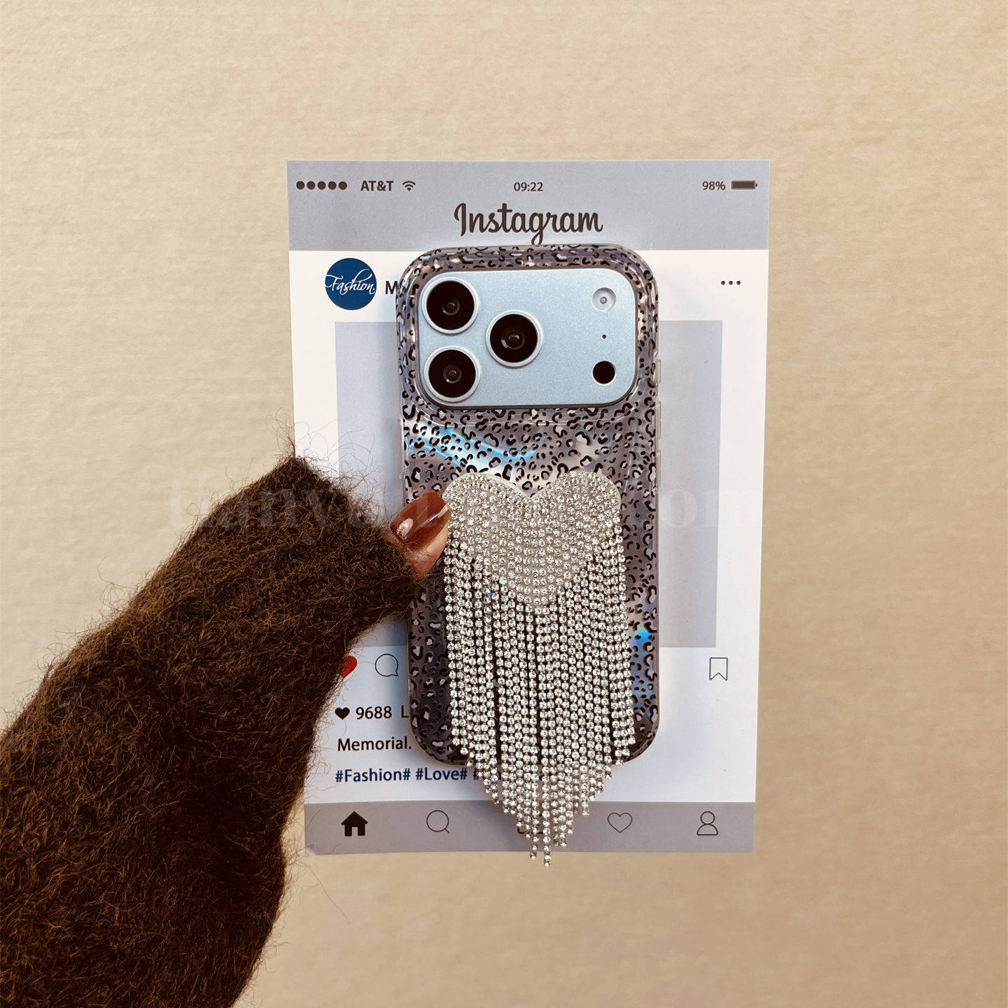 恬妤 复古银色豹纹闪钻爱心流苏适用于iphone17pro手机壳苹果17潮流个性14防摔17promax小众外壳16pro时髦15,3C数码配件,手机保护套/壳,淘宝优惠券,粉丝福利购,淘宝优惠卷