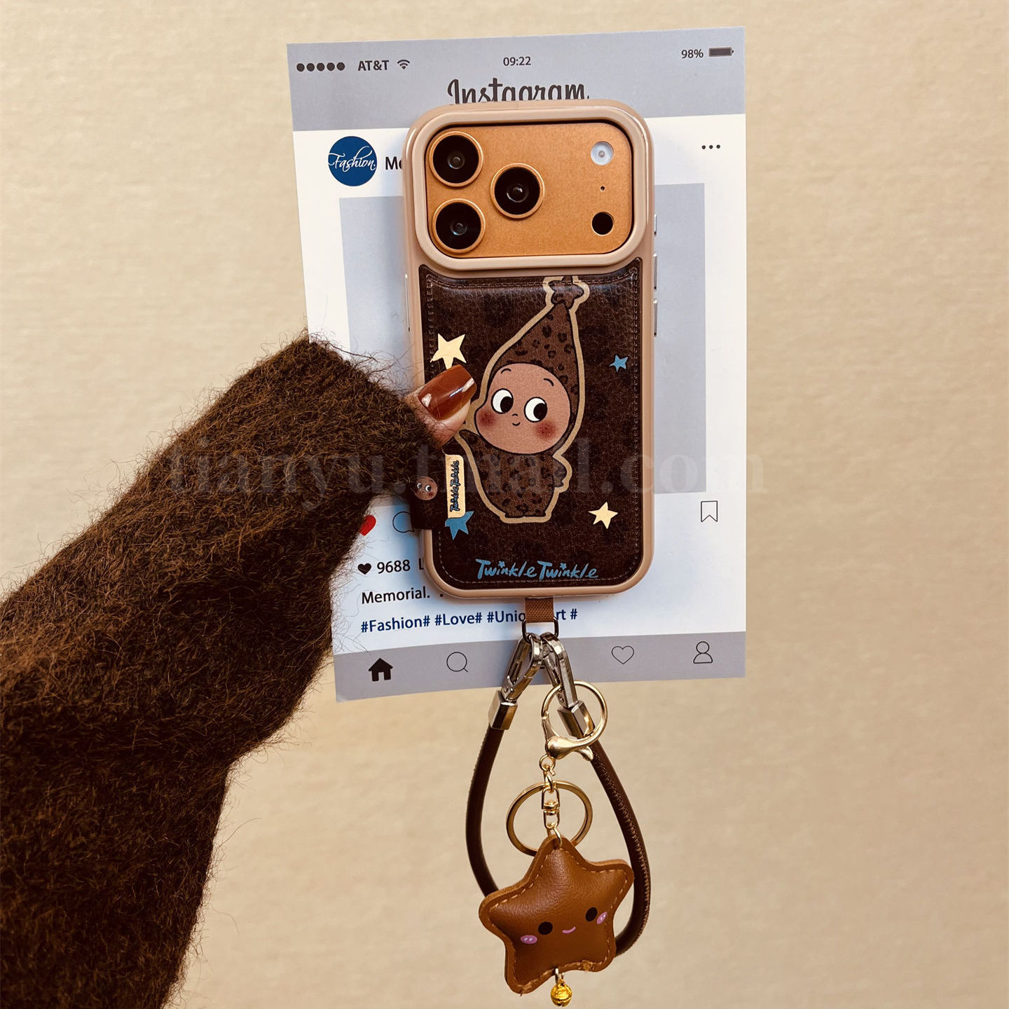 iphone系列复古豹纹星星手机壳