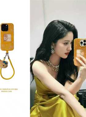 【沈月同款】 可爱镂空星星kt猫适用于iphone17promax手机壳苹果15promax星宇橙色13斜挎带挂绳16pro创意14