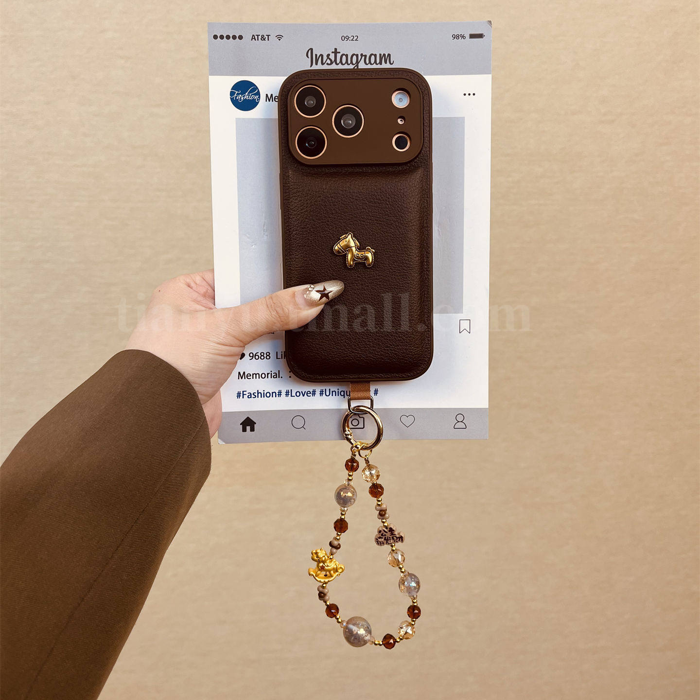 恬妤 秋冬美拉德立体小金马适用于iphone17pro手机壳14