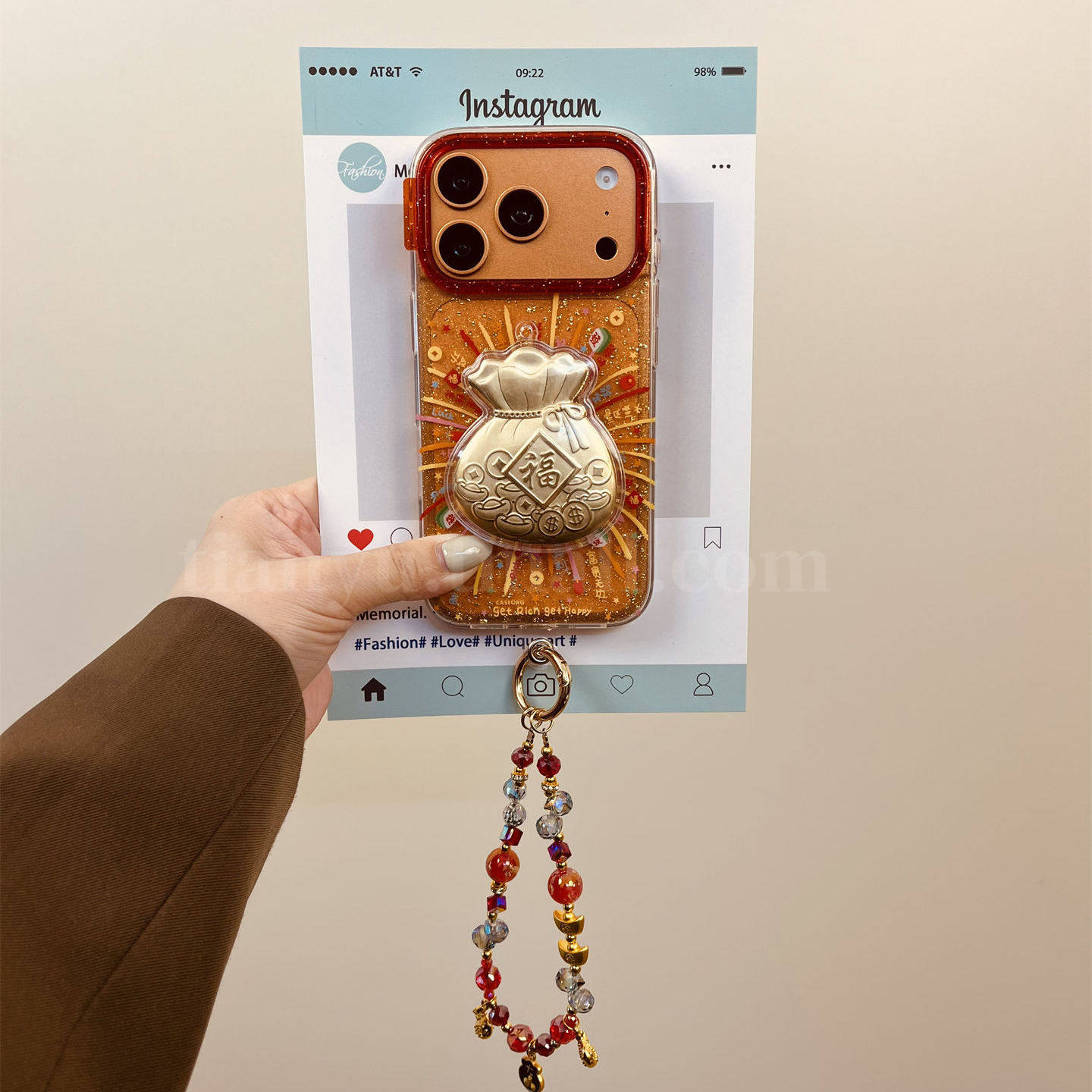 恬妤 新年国风金箔立体福袋适用于苹果17pro手机壳iphone16promax透明14寓意好物13pro喜庆15元宝链条17手拎,3C数码配件,手机保护套/壳,淘宝优惠券,粉丝福利购,淘宝优惠卷