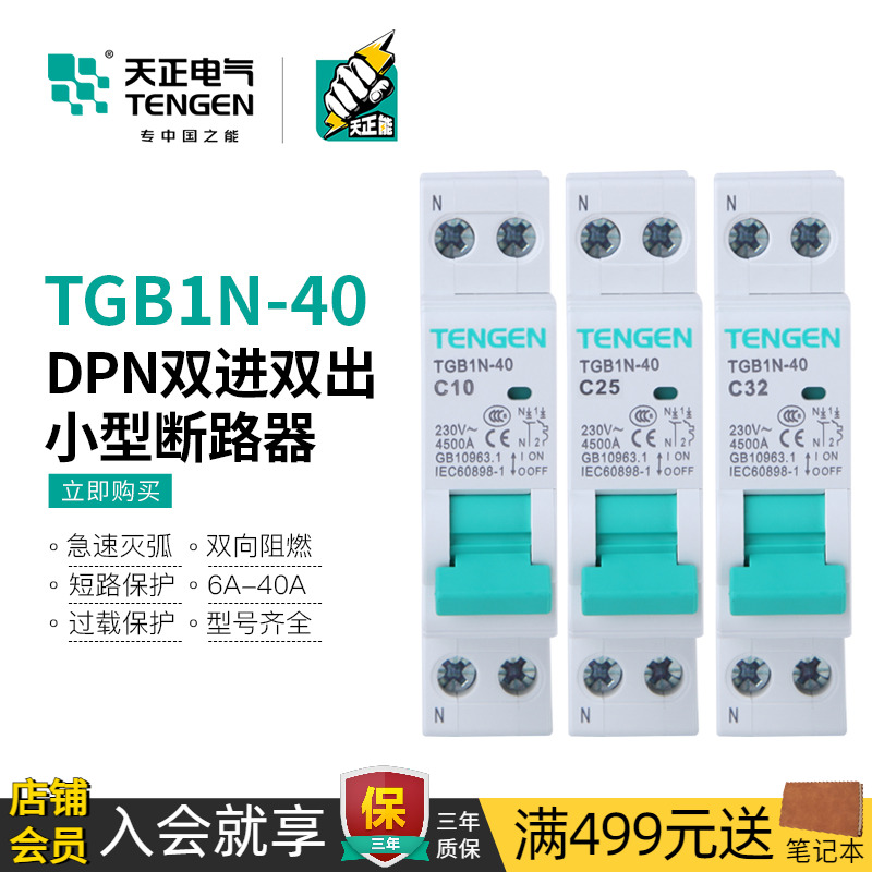 天正DPN双进双出1p+n空气开关