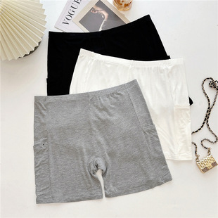 潮 女胖妹妹不卷边高腰3分打底裤 特大码 300斤冰丝防走光无痕安全裤