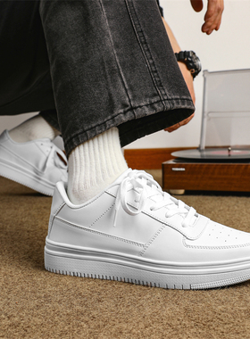 顽石WANS新款男士小白鞋经典款空军一号青年学生休闲潮板鞋大码鞋