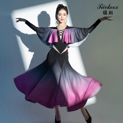 摩登舞裙女新款国标舞华尔兹