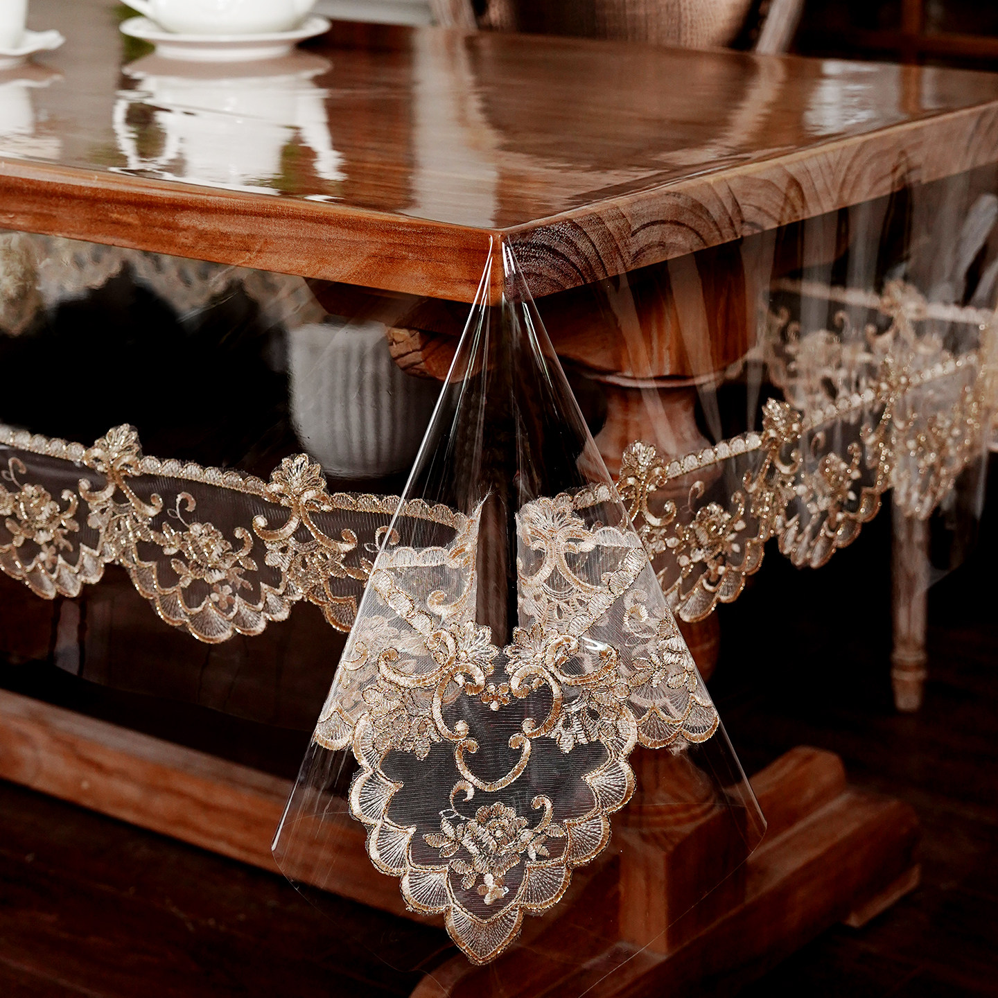 刺绣PVC餐桌布防油防烫高级软玻璃透明薄款桌垫防水免洗下垂台布,居家布艺,桌布,淘宝优惠券,粉丝福利购,淘宝优惠卷