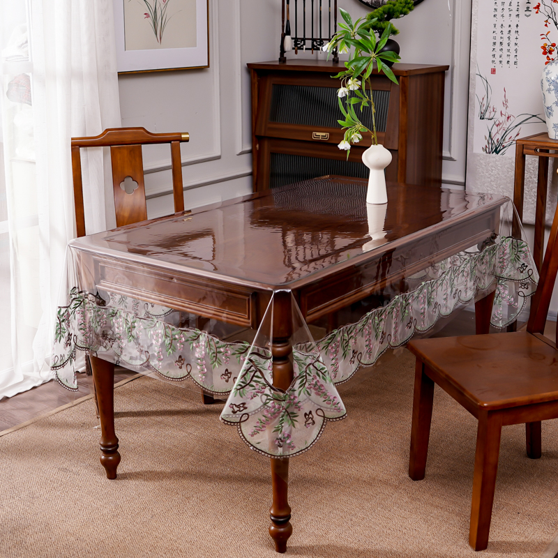 防水防油透明刺绣桌垫环保材质