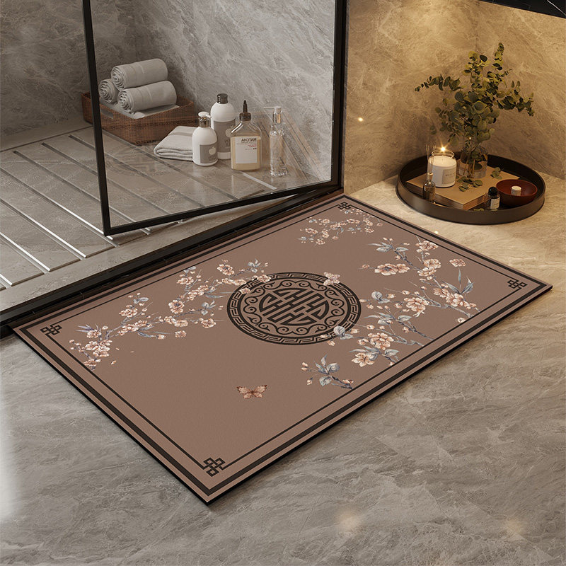 中国风硅藻泥地垫浴室卫生间吸水速干脚垫洗手间厕所门口防滑地毯,居家布艺,家用脚垫,淘宝优惠券,粉丝福利购,淘宝优惠卷