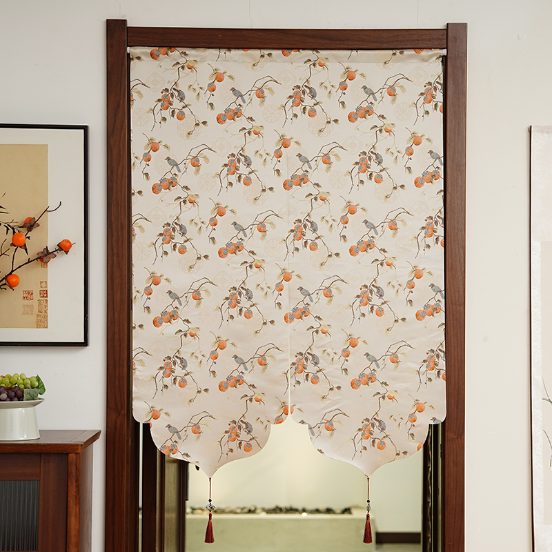 柿子门帘隔断帘新中式玄关卫生间