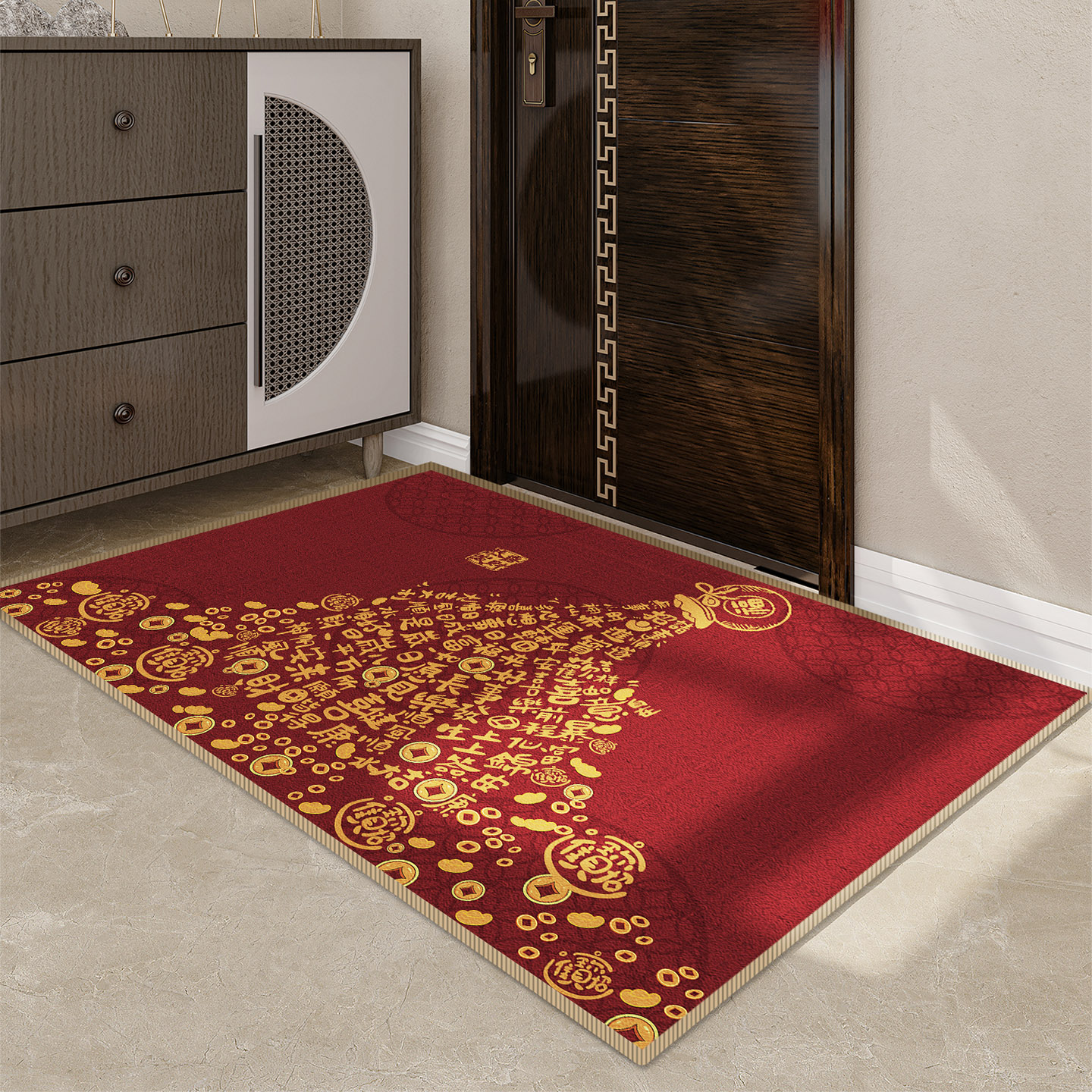 防滑门垫葫芦喜庆结婚地毯