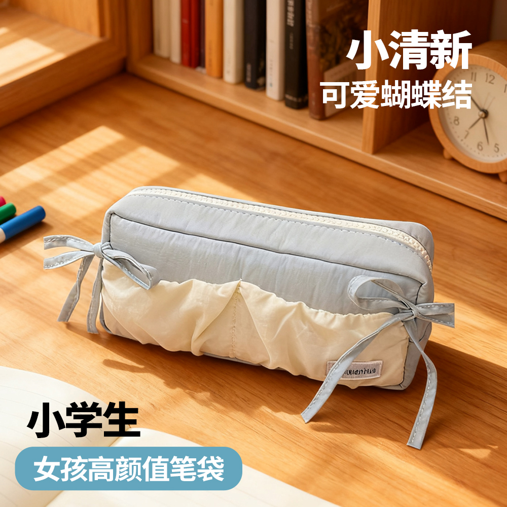 小清新笔袋女孩大容量小学生用高颜值ins风2026新款可爱痛包小众不撞款一三年级学生用简约日系文具收纳袋