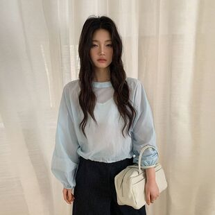 纯色660衬衫 圆领十三行韩系 MOXI简约84女装