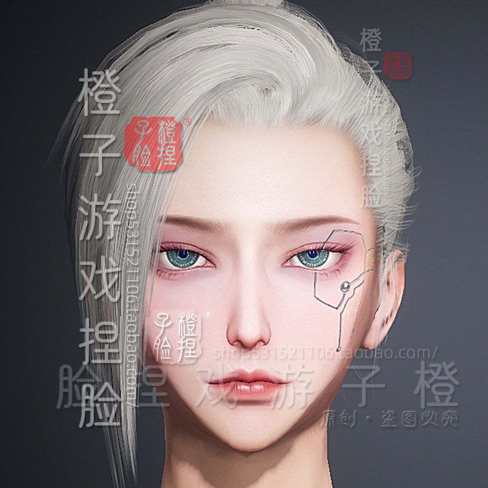 和平精英热门捏脸码女脸未来印象科技女神御姐吃鸡手游通用数据