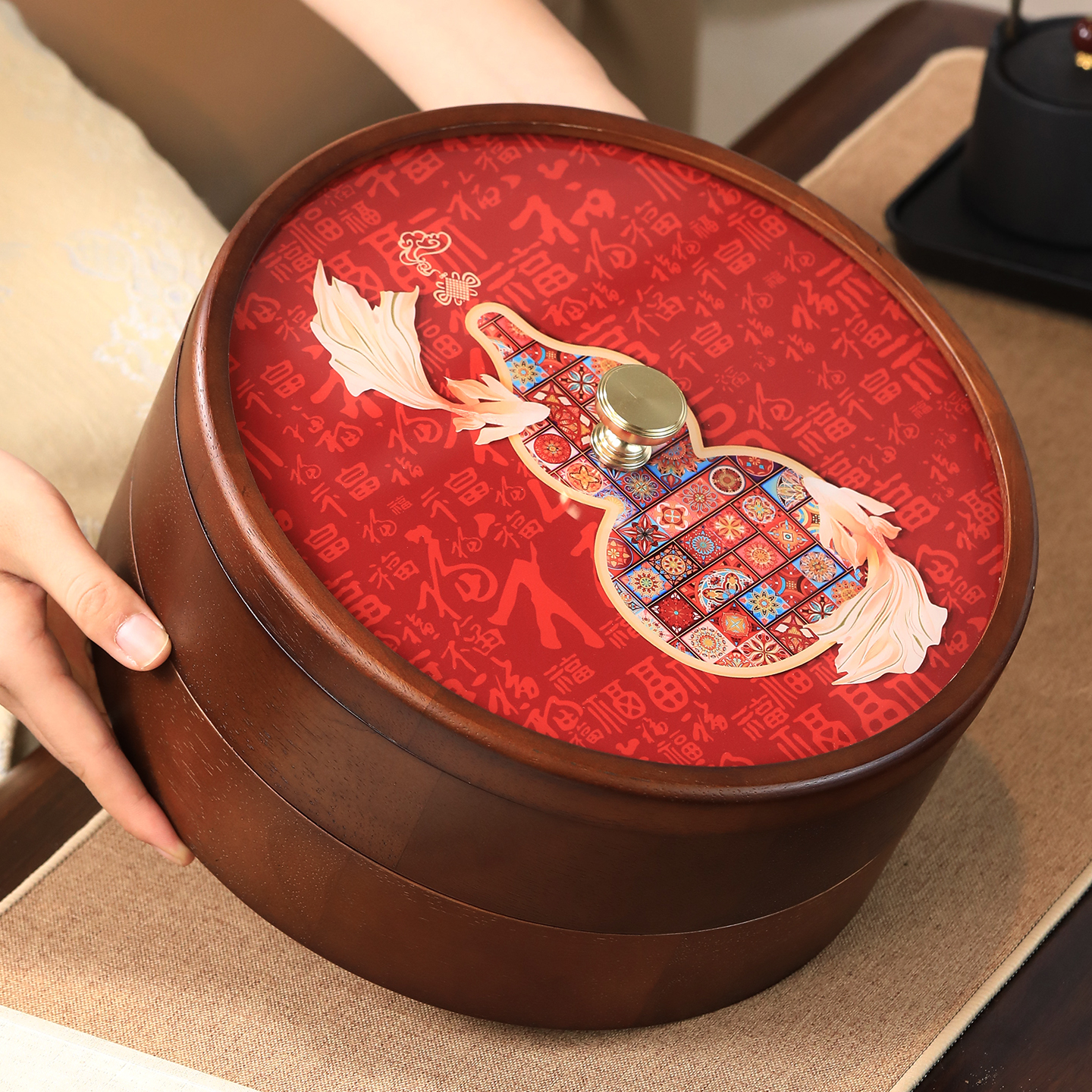 【实木】高级感干果盘高档坚果盒