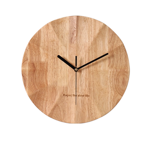 实木挂钟客厅表挂墙原木木质钟表高级感木钟时钟艺术挂表静音家用