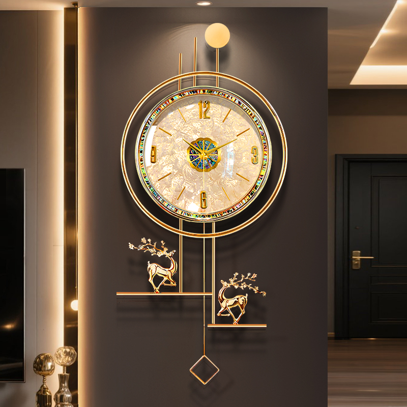 轻奢高级感表!客厅高端大气挂钟