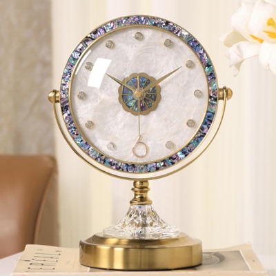 轻奢高级感贝壳桌面座钟