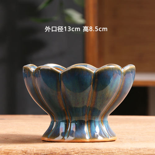 星河莲花多肉花盆陶瓷特价简约家用阳台陶土粗陶花盘小号陶盆清仓