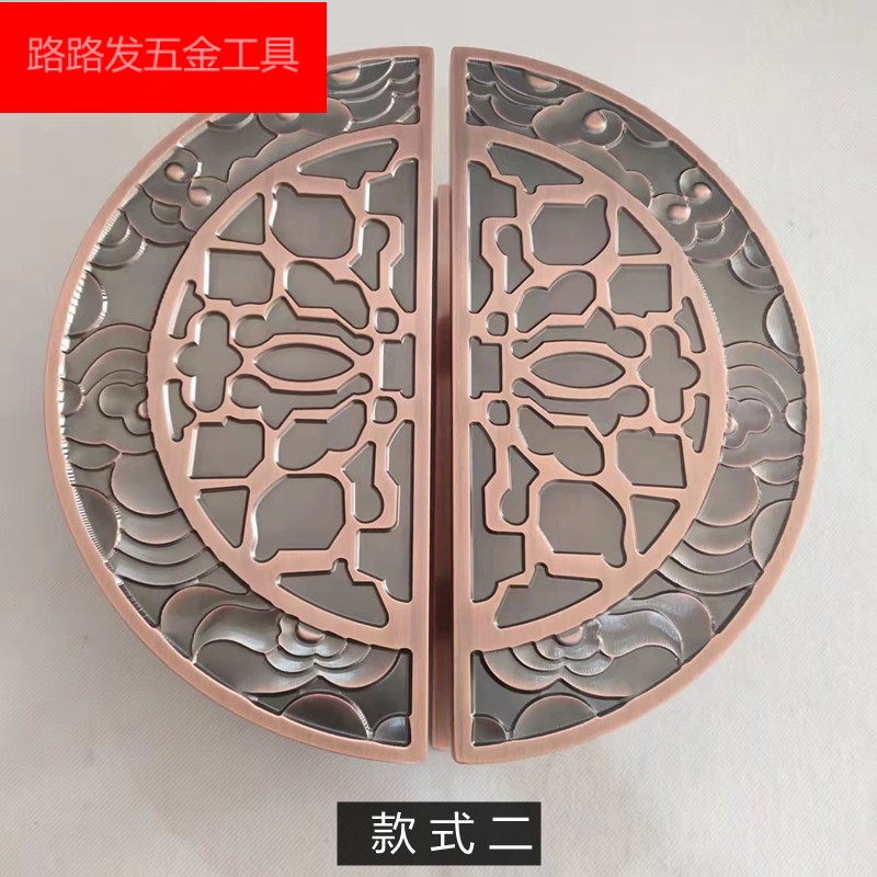 古铜拉丝半圆玻璃门拉手黑色酒店大门拉手推拉门包厢门把手款式二