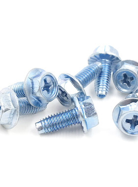 外六角十字法兰自攻三角牙螺丝锁紧螺钉3角牙机柜自锁螺丝M5M6M84