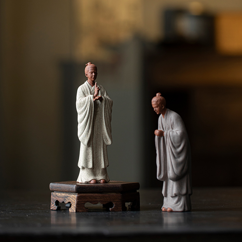 国风小道士摆件禅意紫砂人物工艺品新G中式茶室博古架桌面装饰摆