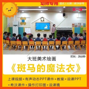 幼儿园大班美术绘画斑马的魔法衣信息化优质公开课件希沃PPT说课