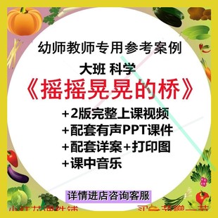 幼儿园幼师专用优质公开课大班科学 摇摇晃晃的桥 教案PPT课件师