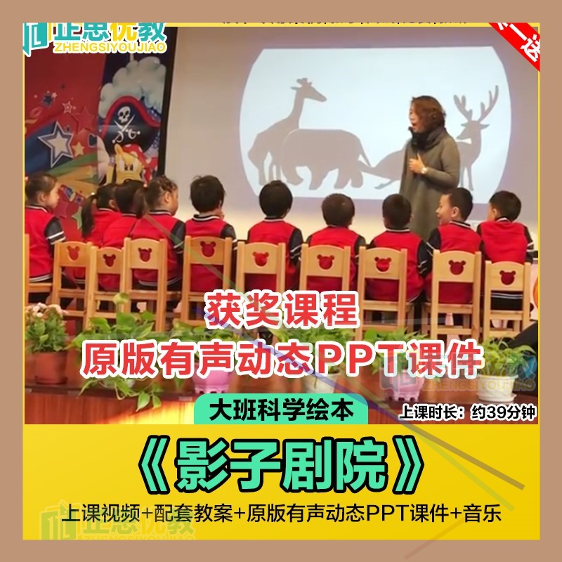 幼儿园大班科学优质公开课《影子剧院》绘本ppt课件教案视频教学