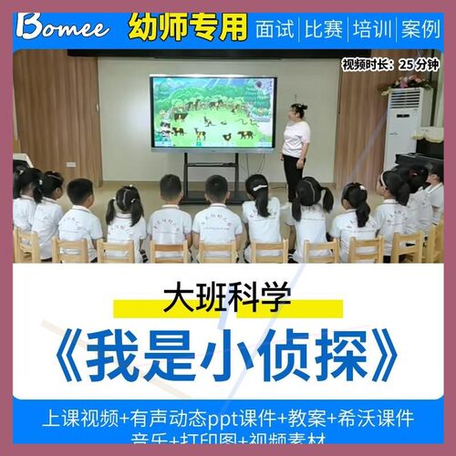 幼儿园优质公开课大班科学《我是小侦探》教案希沃课件ppt视频师