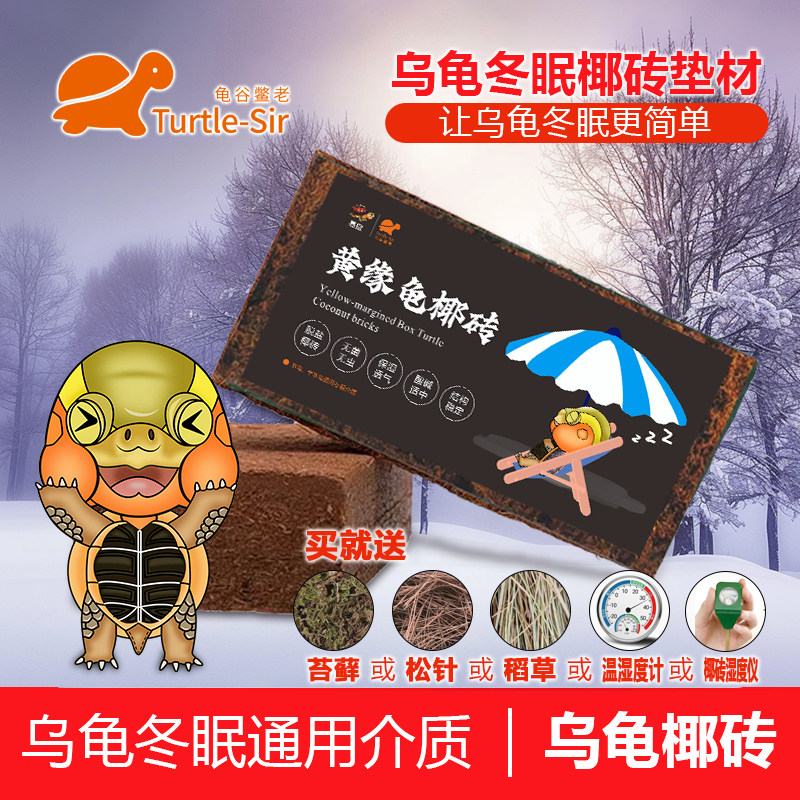【龟谷鳖老】黄缘龟椰砖爬宠通用乌龟冬眠用品垫材无盐保湿椰土糠