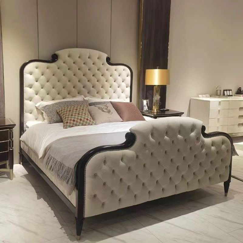 美克art美家艾弗里轻奢美式实木主卧床婚床双人拉扣软包大床定制