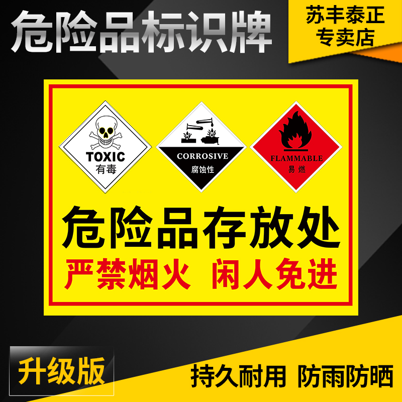 危险化学品标识危化品仓库易制毒化学品剧毒品危险废物仓库易制爆危险品存放处严禁烟火警示标识贴纸