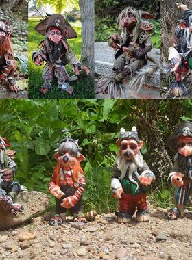 独立站宗教动物树脂工艺品家居田园装饰品大妖怪地精雕塑摆件手工