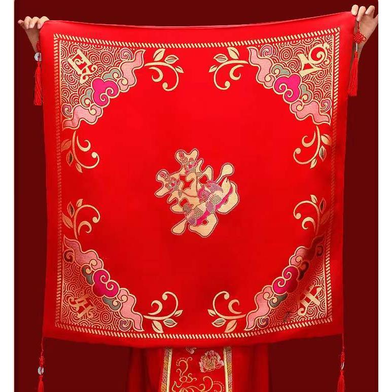 结婚用包袱皮嫁妆红包袱装喜盆包裹红布婚庆双层包装女方陪嫁用品