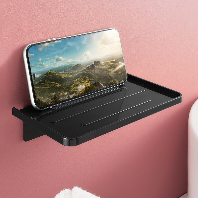 免打孔卫生间放手机架子厕所香皂浴室纸巾盒置物壁挂床头香薰隔板