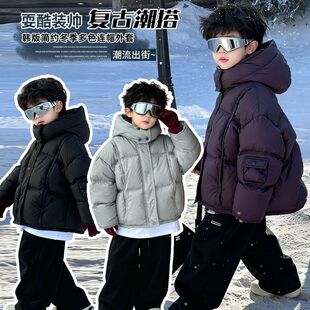 儿童冬装男童棉服新款短款中大小童三防高级感棉衣保暖外套上衣潮