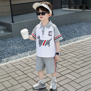 男童夏季短袖套装2026新款帅气中小童宝宝夏天时髦衣服潮儿童夏装