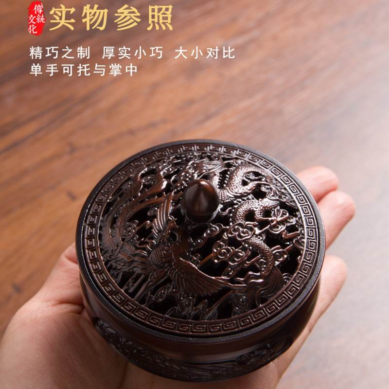 艾条香炉复古全铜檀香炉盘家用室内消杀蚊香盒艾草艾灸艾柱香薰炉