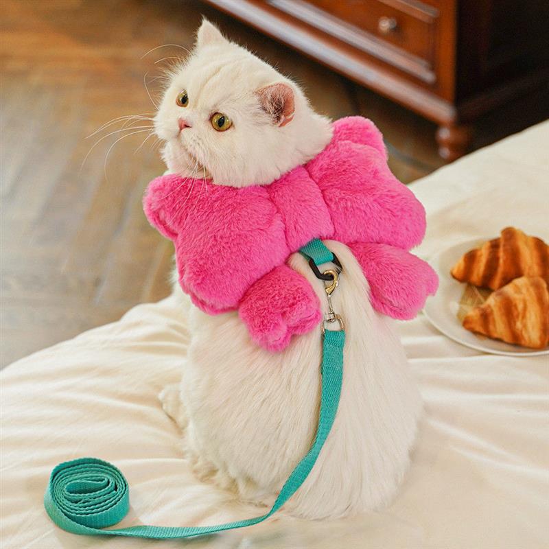 宠物蝴蝶结胸背带牵引绳遛狗绳子狗狗猫咪外出胸背猫用品项圈